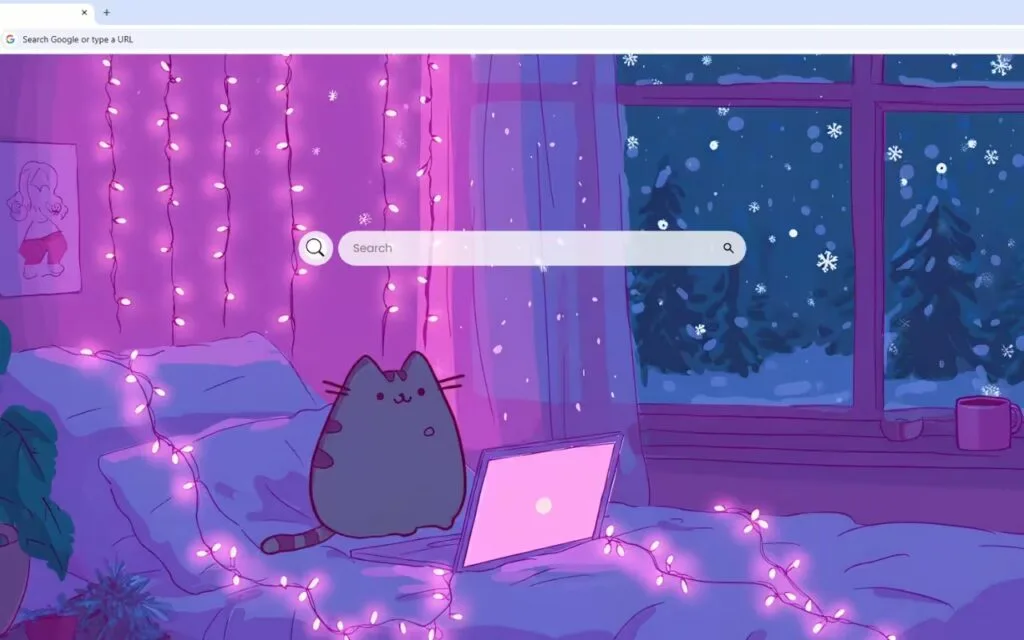 Pusheen Using Laptop In Lofi Room