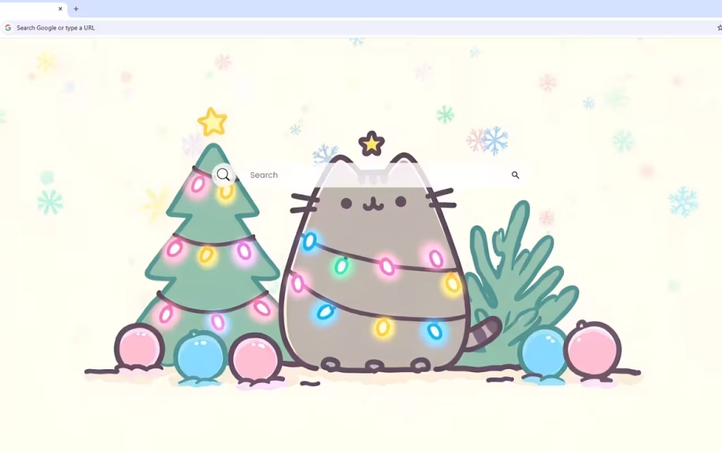 Pusheen Cat Christmas Tree Live Wallpaper