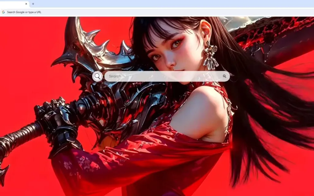 Red Samurai Anime Girl Live Wallpaper