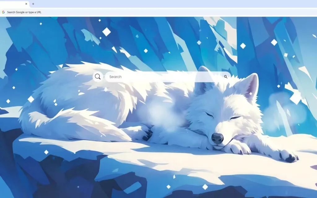 White Wolf Frozen Rest Live Wallpaper