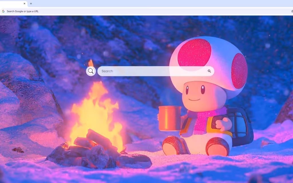 Super Mario Toad Campfire Live Wallpaper