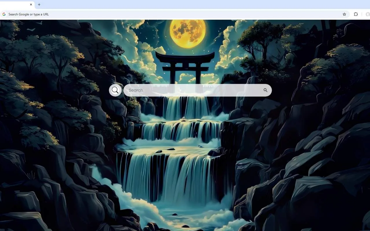 Moonlit Waterfall Live Wallpaper