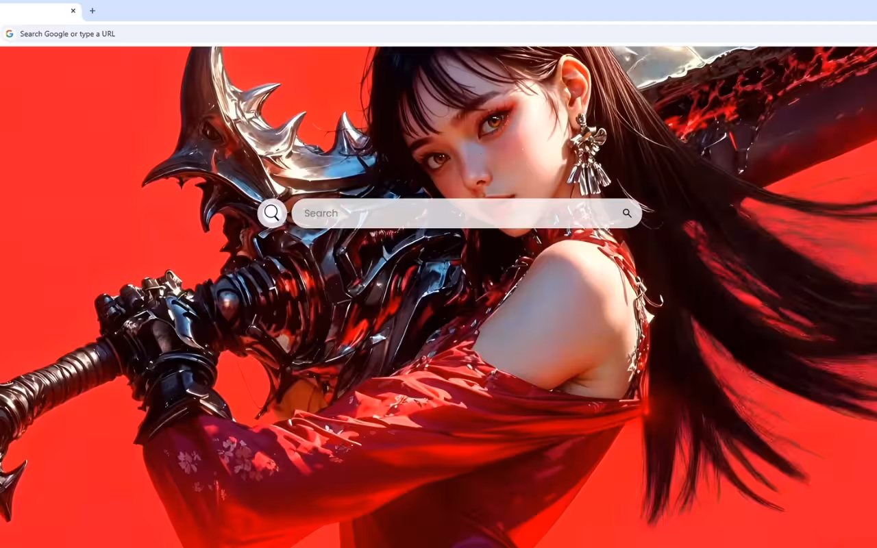 Red Samurai Anime Girl Live Wallpaper