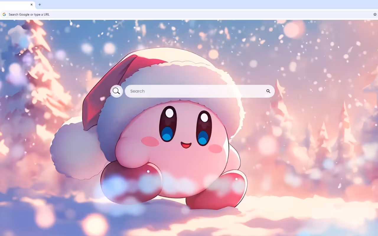 Kirby Chibi Santa Winter Live Wallpaper
