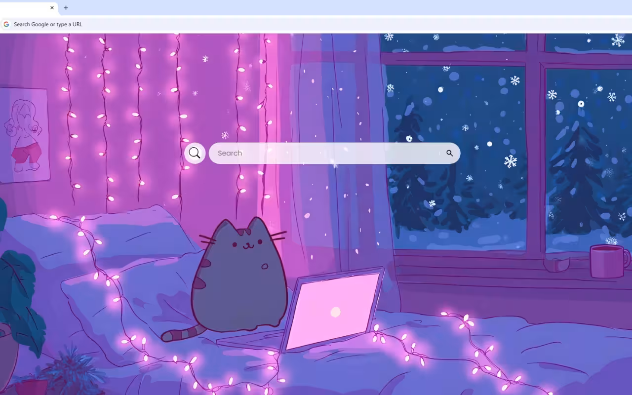 Pusheen Using Laptop In Lofi Room Live Wallpaper