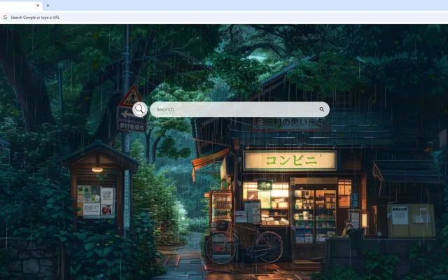 Convenience Store In The Rain Live Wallpaper