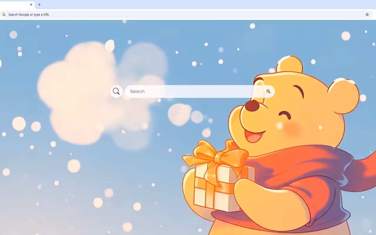 Winnie the Pooh Gift Snowfall Live Wallpaper