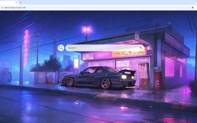 Nissan GTR R34 Neon Retro Japanese Street Live Wallpaper