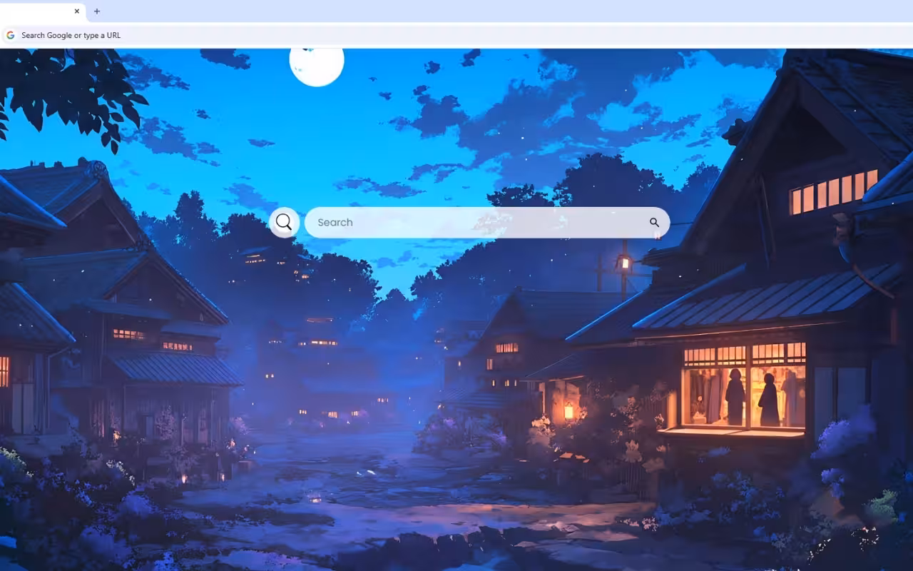 Moonlit Japanese Village Live Wallpaper