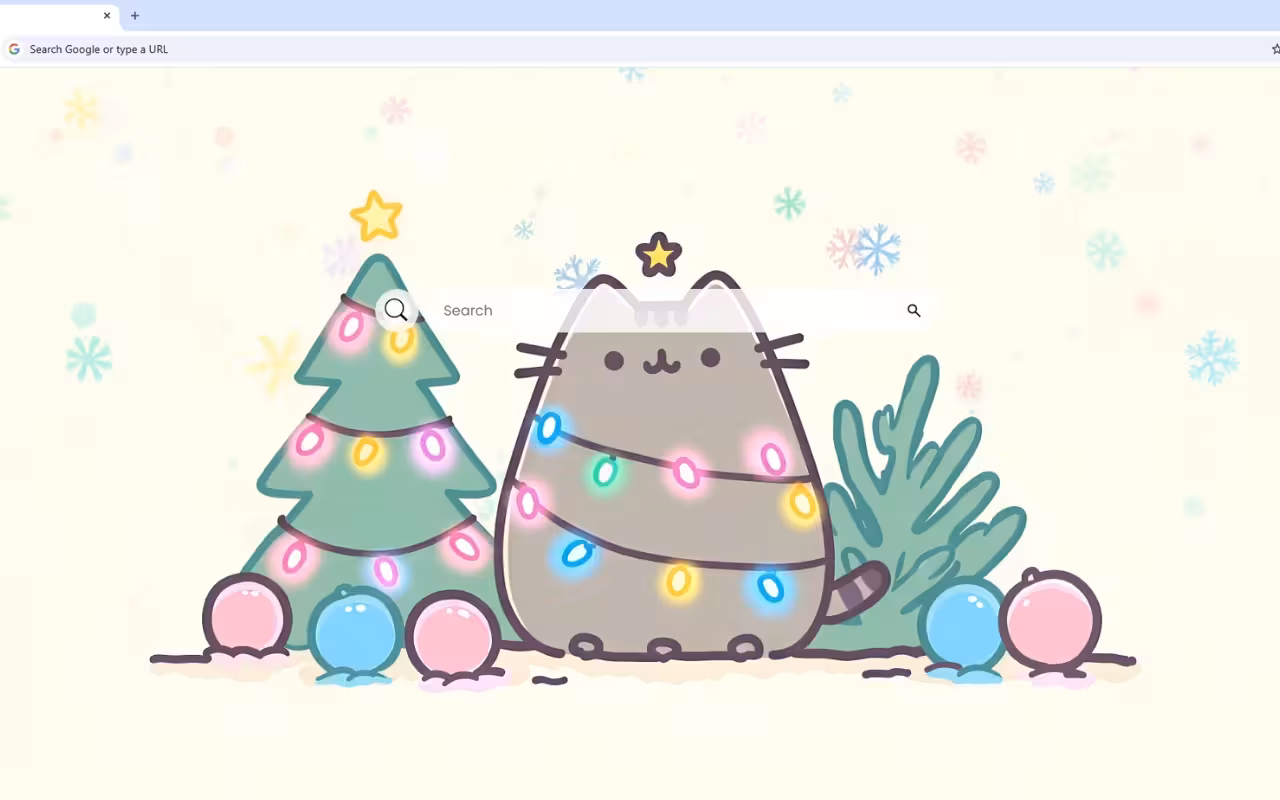 Pusheen Cat Christmas Tree Live Wallpaper