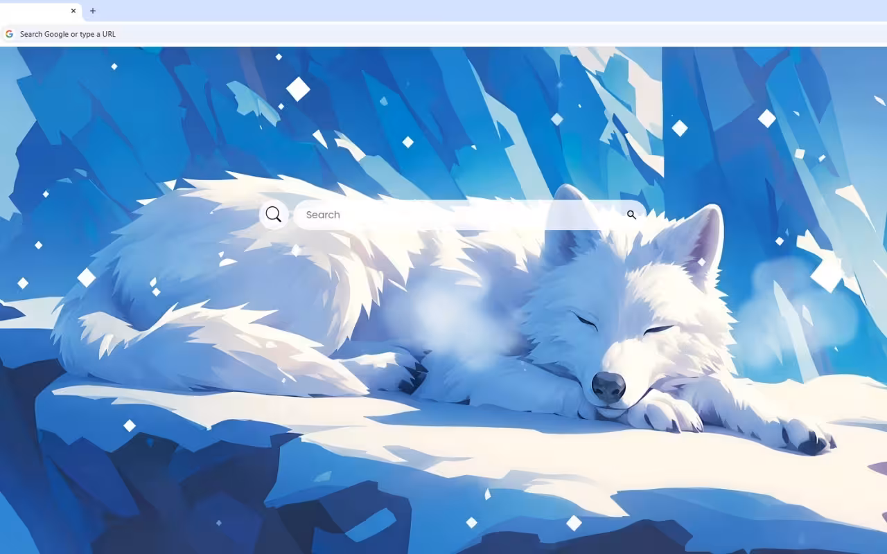 White Wolf Frozen Rest Live Wallpaper