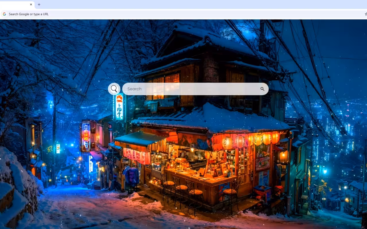 Snowy Night Lofi City Live Wallpaper