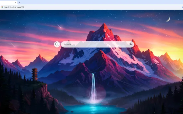 Mountain Waterfall Sunset Fantasy Live Wallpaper