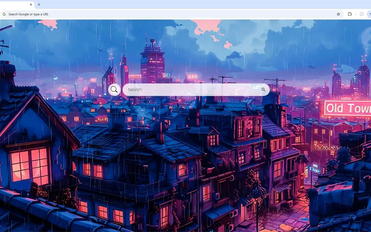 Old Town Rain Live Wallpaper
